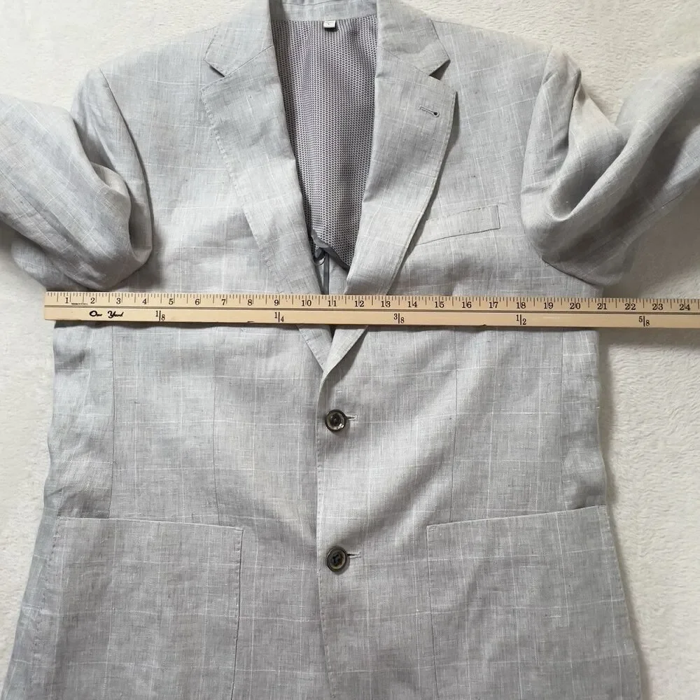 Baird‎ McNutt Murano Slim Fit Blazer Jacket Mens Sz L 42 Plaid Gray Unstructured